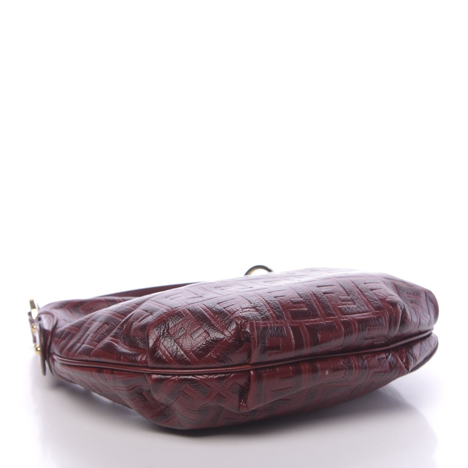 Fendi Vitello FF Embossed Small Chef Hobo Rosso 4 of 15