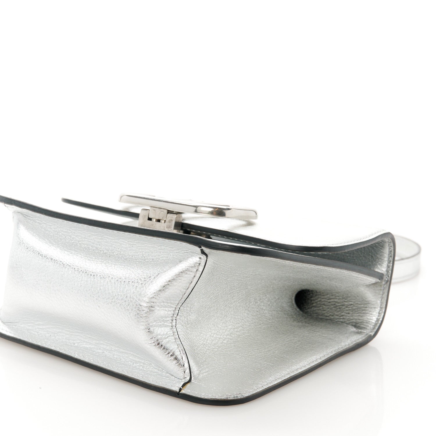 Valentino Garavani Metallic Calfskin Small VSling Shoulder Bag Silver 10 of 10