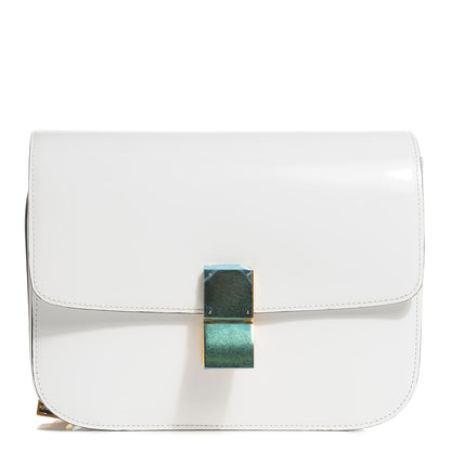 Celine Spazzolato Calfskin Medium Classic Box Flap Bag White 1 of 8