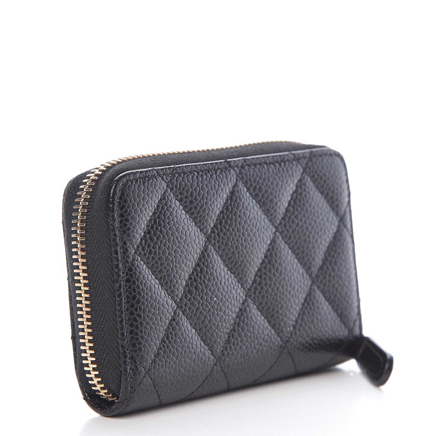 Caviar Quilted Zip Coin Purse Black