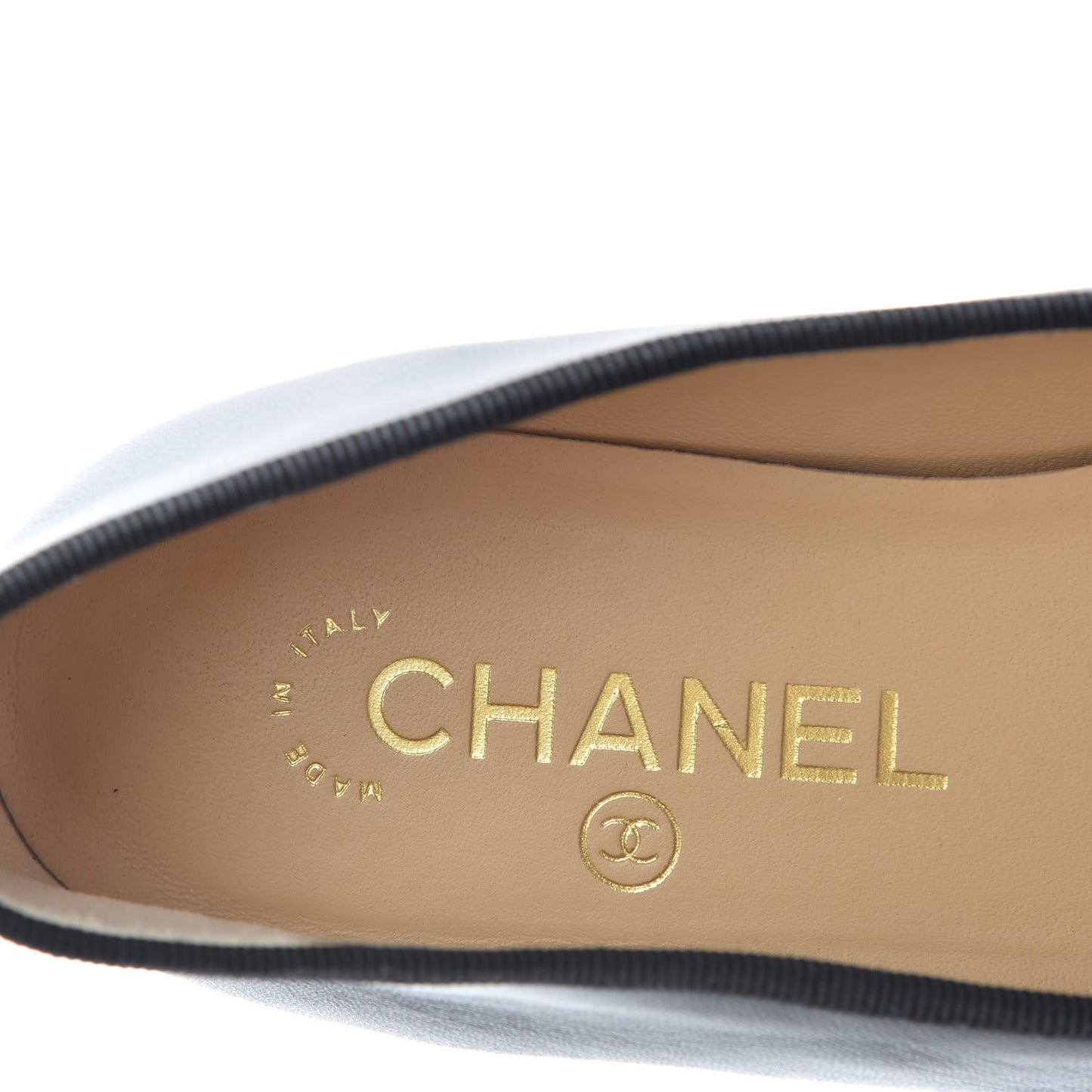 Lambskin Patent Cap Toe Ballerina Flats 37 Black