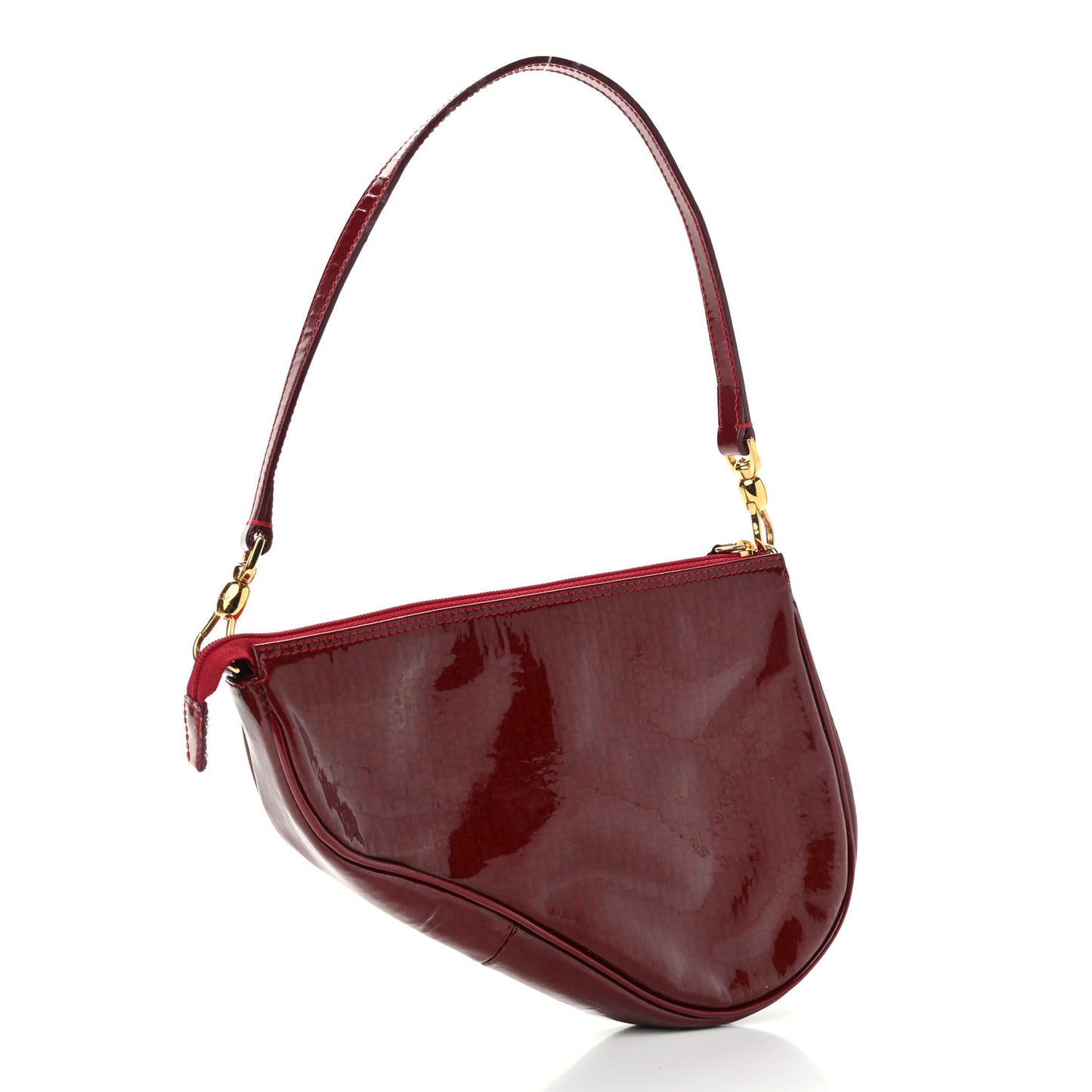 Patent Monogram Mini Saddle Pochette Red