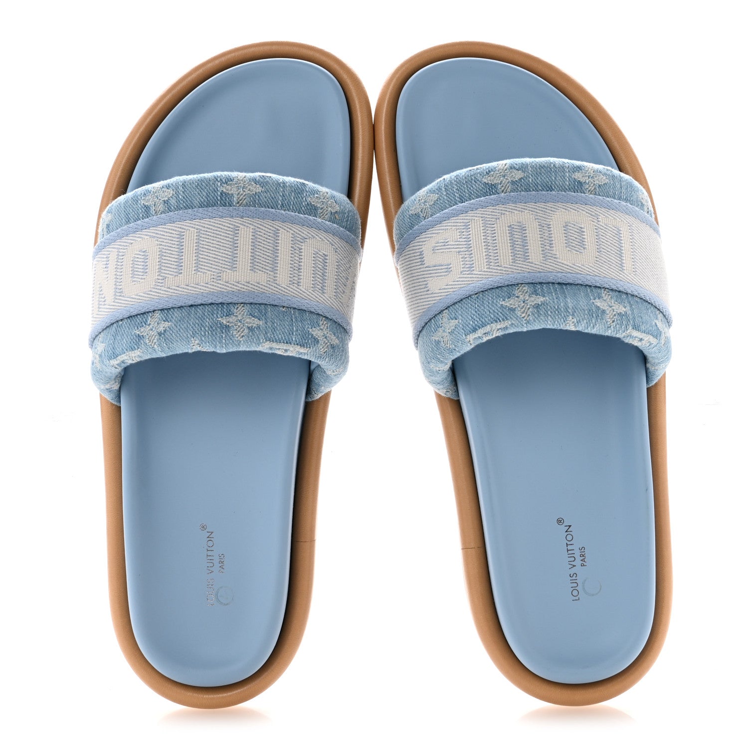 Louis Vuitton Monogram Denim LV Bliss Womens Comfort Mules 41 Turquoise 2 of 10