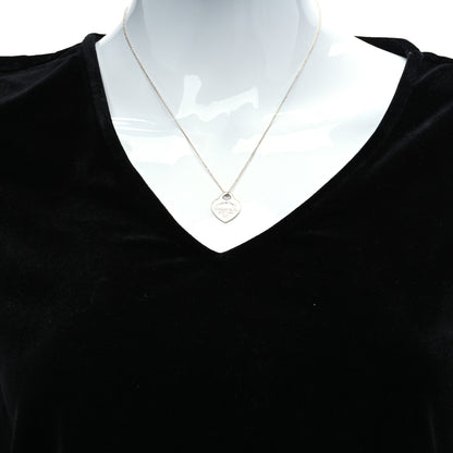 Tiffany Sterling Silver Small Return to Tiffany Heart Pendant Necklace 2 of 8