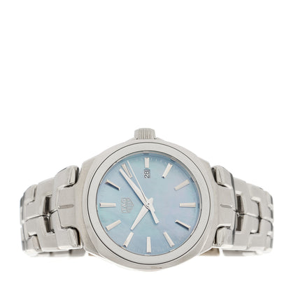 Tag Heuer Stainless Steel Blue Mother of Pearl 32mm Link Lady Quartz Watch WBC1311 2 of 5