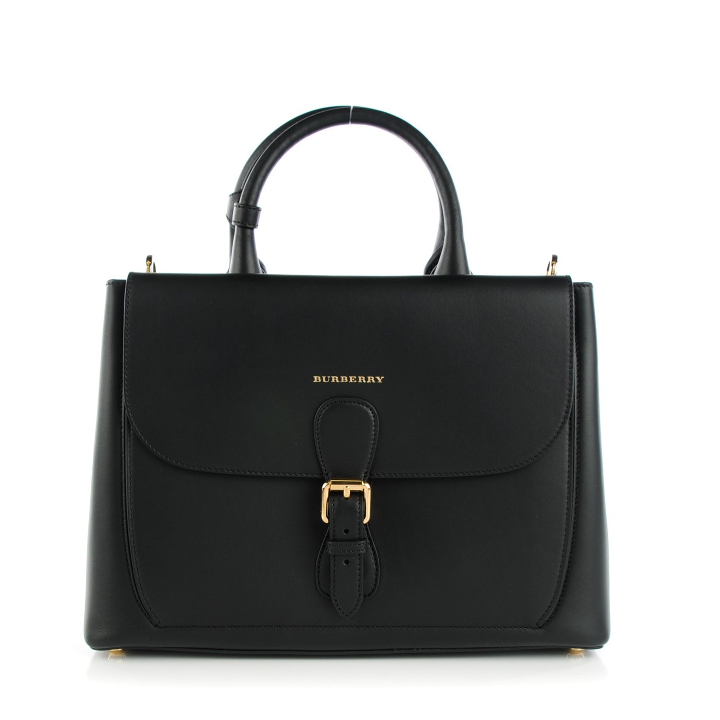 Smooth Calfskin Saddle Tote Black