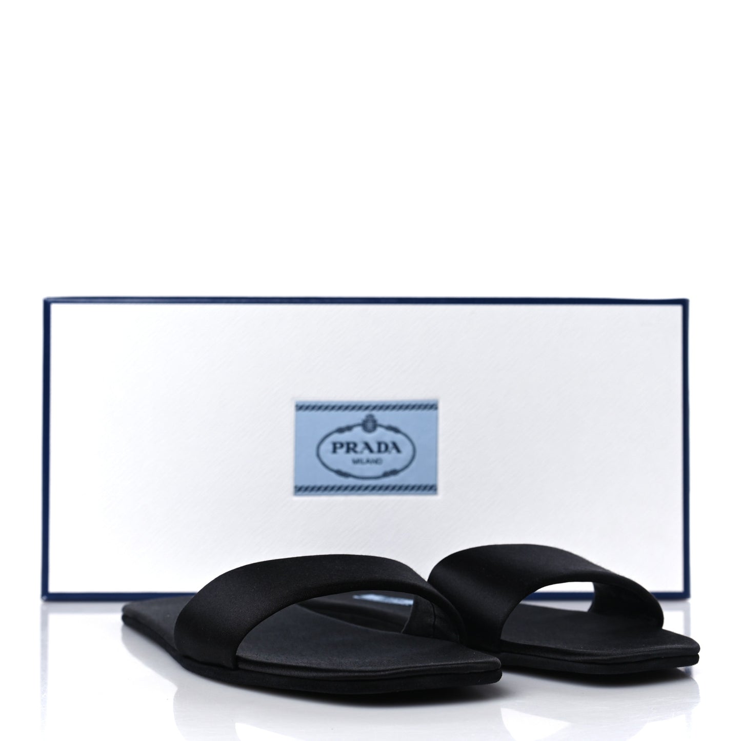 Satin Travel Slide Sandals M 37.5 38.5 Black