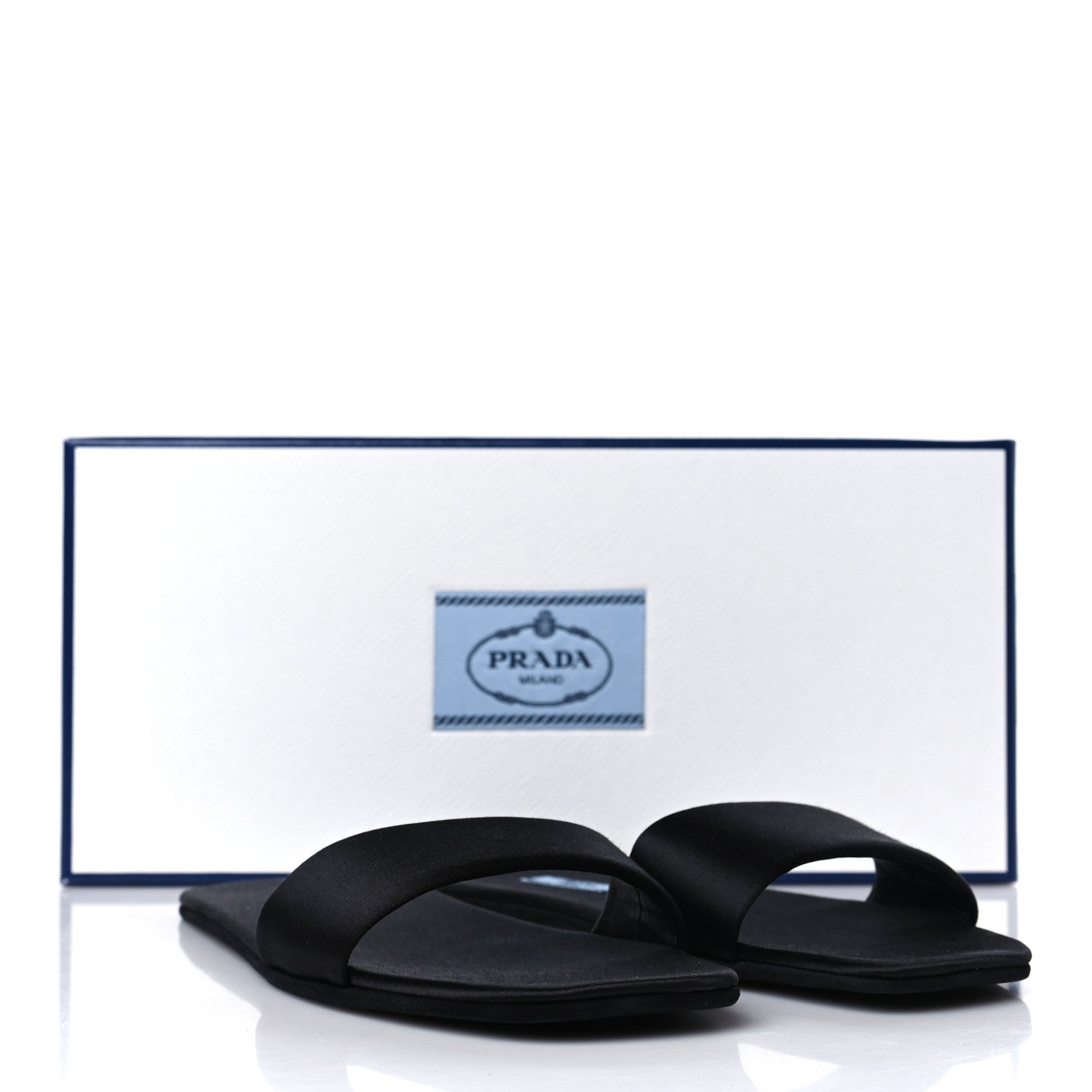 Prada Satin Travel Slide Sandals M 37.5 38.5 Black 8 of 8