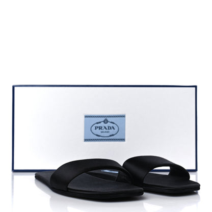 Prada Satin Travel Slide Sandals M 37.5 38.5 Black 8 of 8