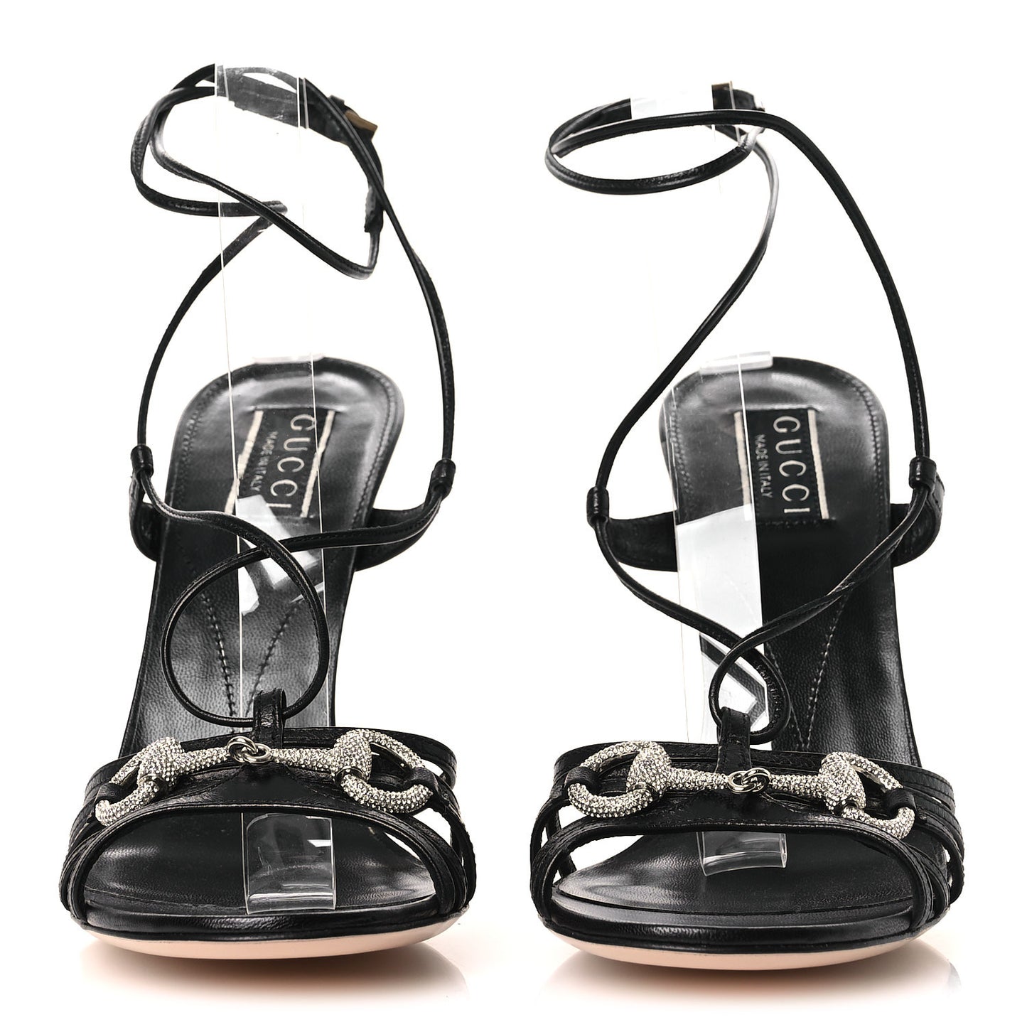 Malaga Kid Crystal Strappy Horsebit Sandals 39.5 Black