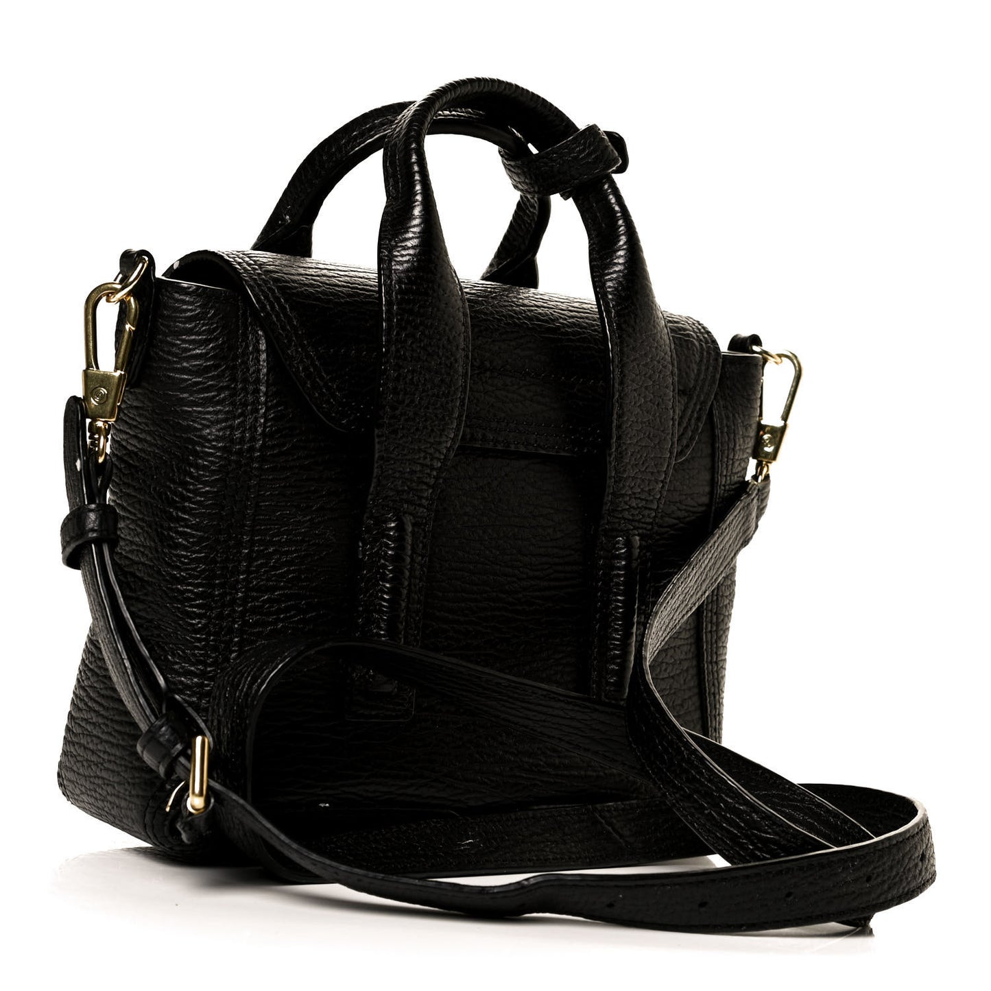 Textured Calfskin Mini Pashli Satchel Black