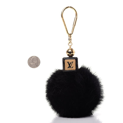Louis Vuitton Mink Fur Fluffy Bag Charm Black 2 of 5