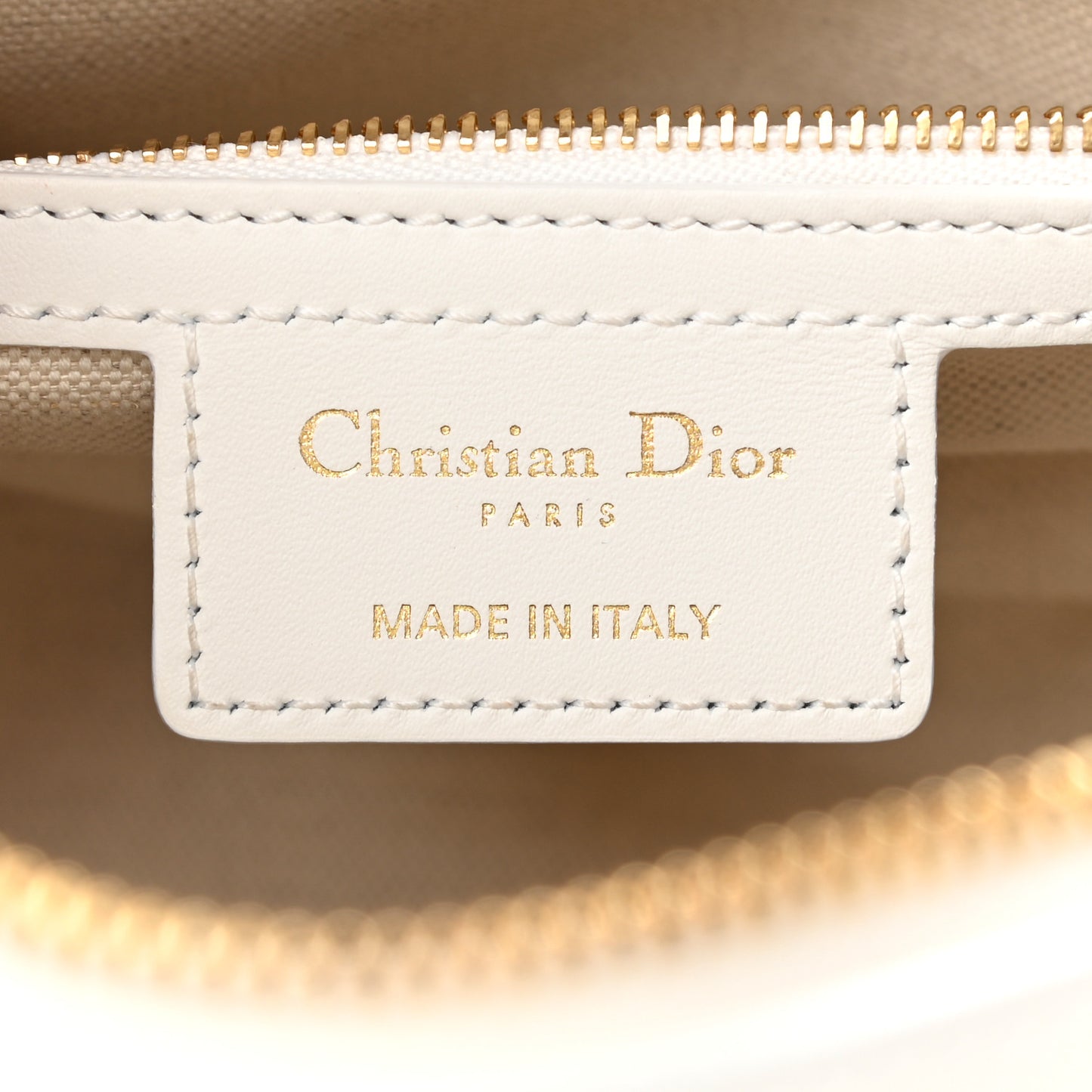 Calfskin Small Dior Vibe Zip Bowling Bag White