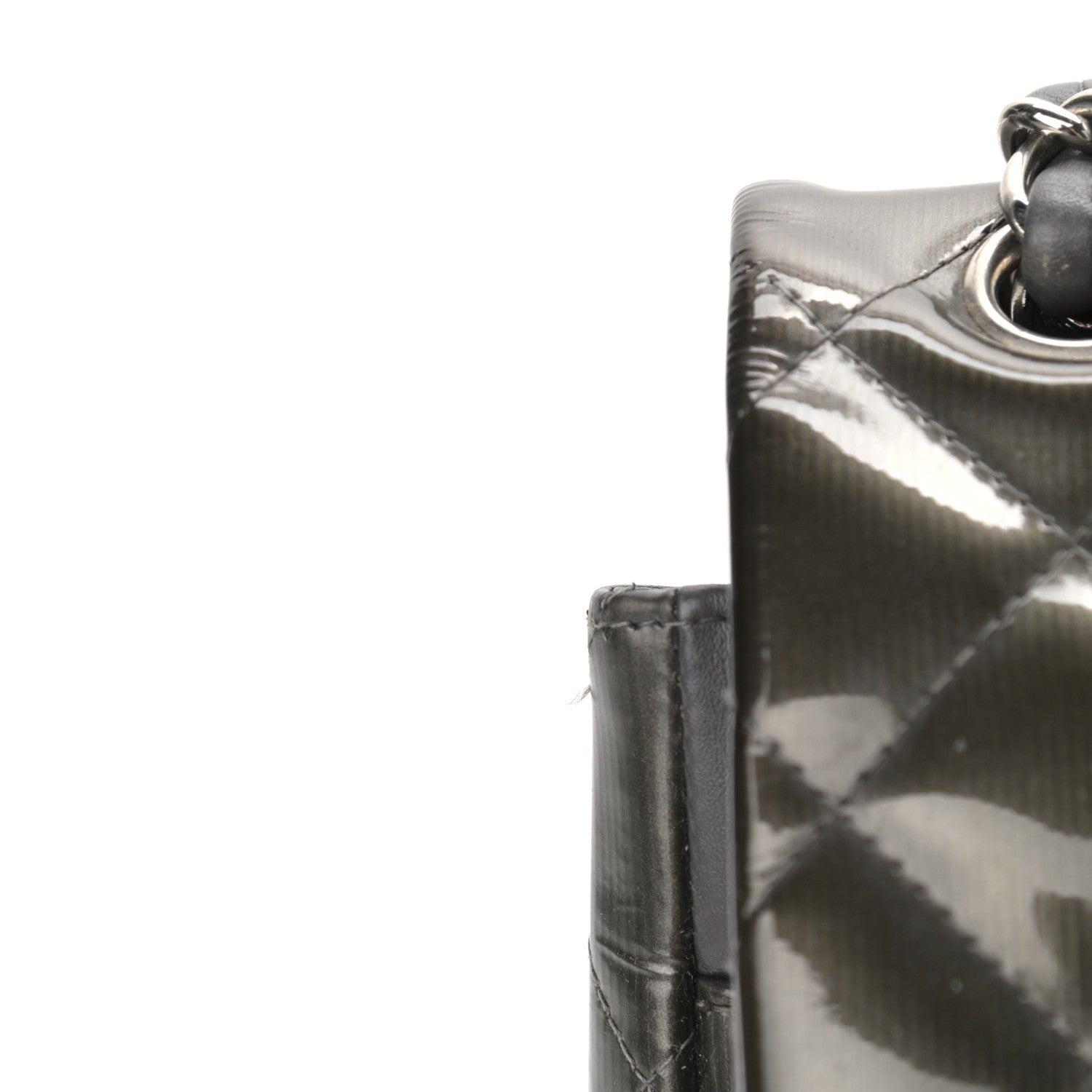 Chanel Striated Patent Quilted Jumbo Double Flap Black 13 of 17