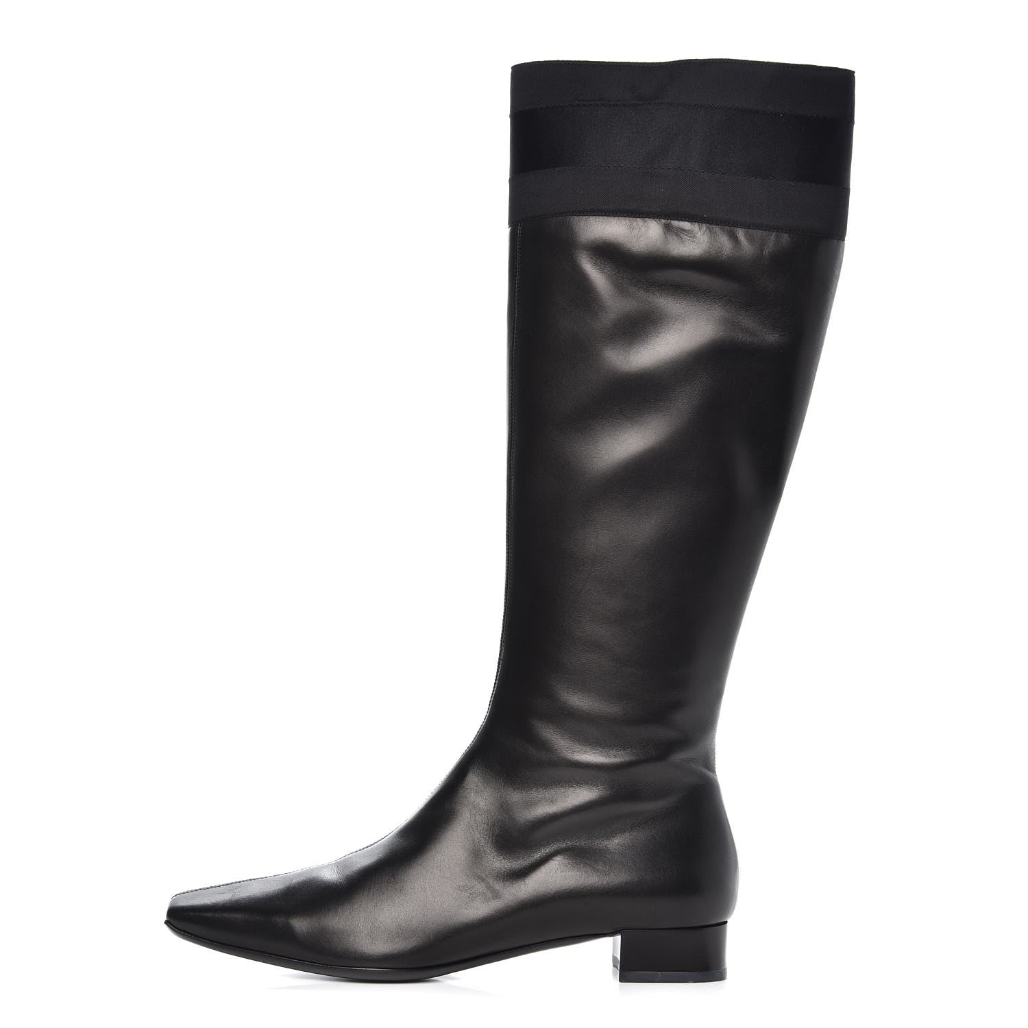 Gucci Calfskin Silk Lifford Boots 8.5 Black 1 of 9