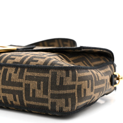 Fendi Fabric Jacquard FF 1974 Large Baguette Tobacco Moro Black 10 of 12