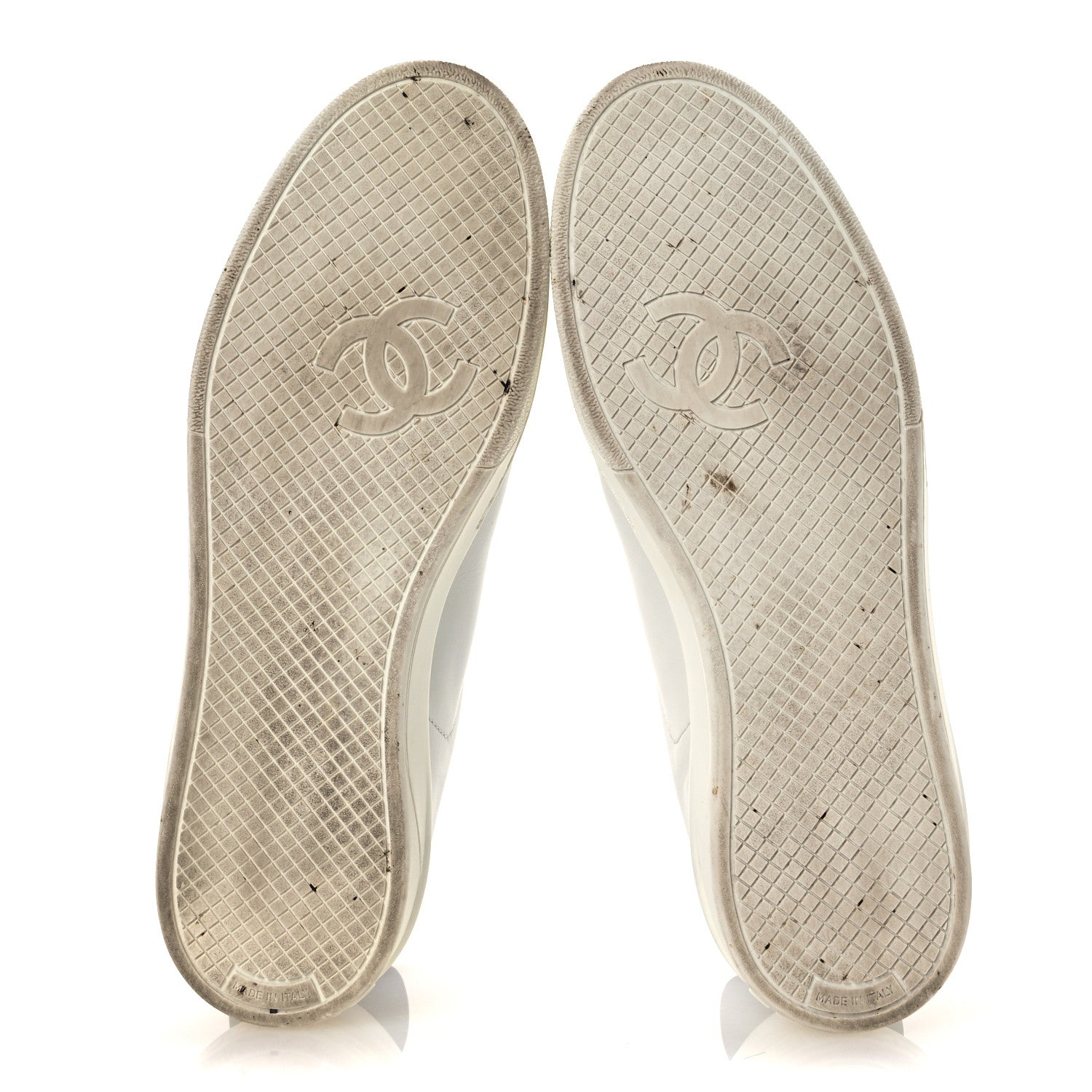 Chanel Calfskin Womens CC Sneakers 38.5 White 7 of 13