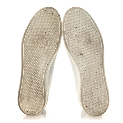 Chanel Calfskin Womens CC Sneakers 38.5 White 7 of 13
