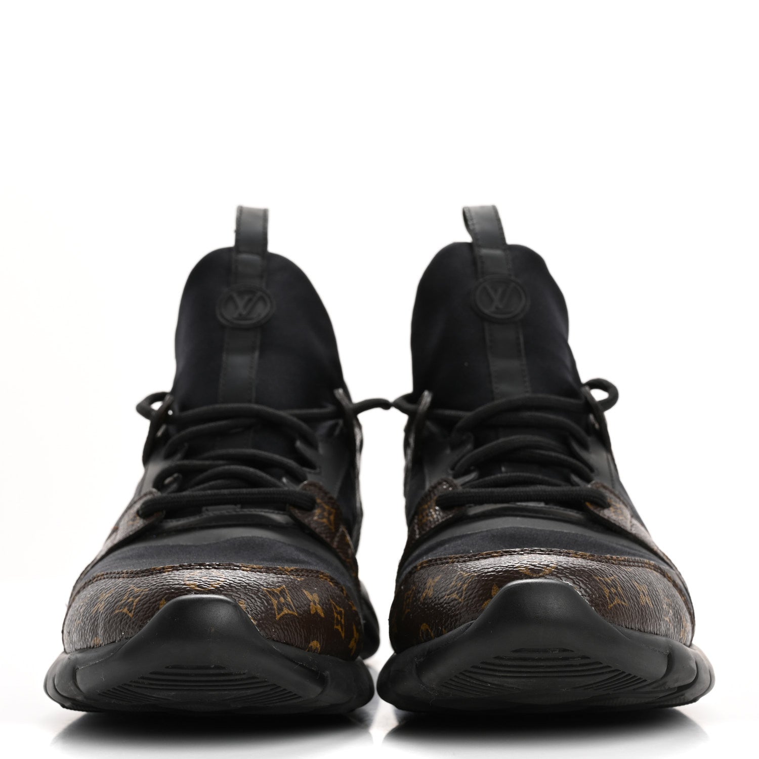 Louis Vuitton Technical Nylon Monogram Rubber Aftergame Sneakers 38.5 Black 3 of 11