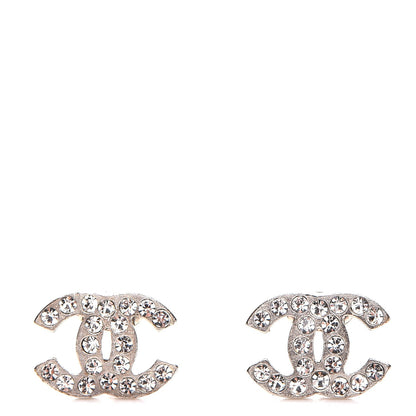 Chanel Crystal Mini Timeless CC Earrings Silver 1 of 8