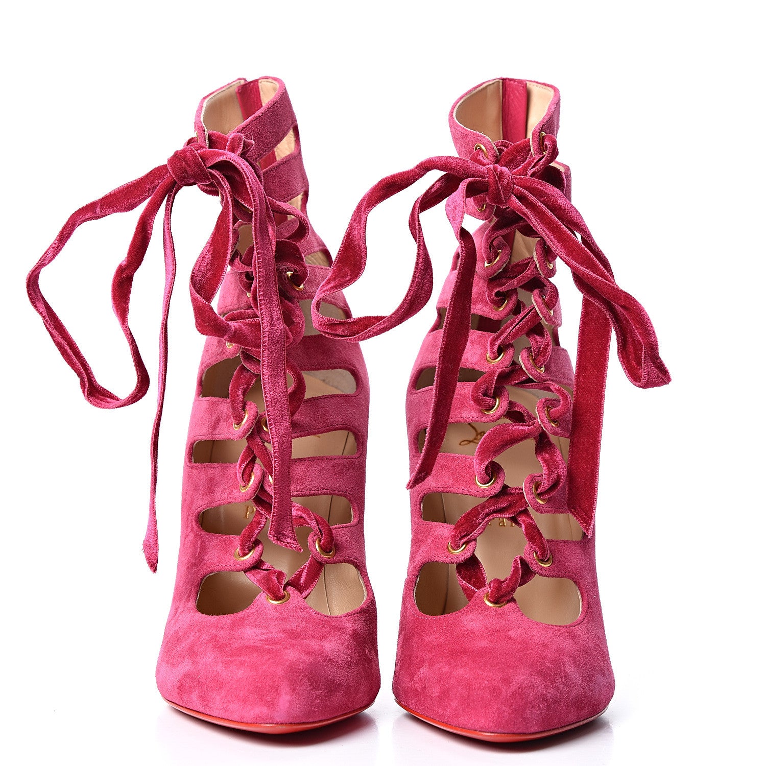 Christian Louboutin Veau Velours Spinetita 100 Ankle Boots 38.5 LouLou 2 of 9