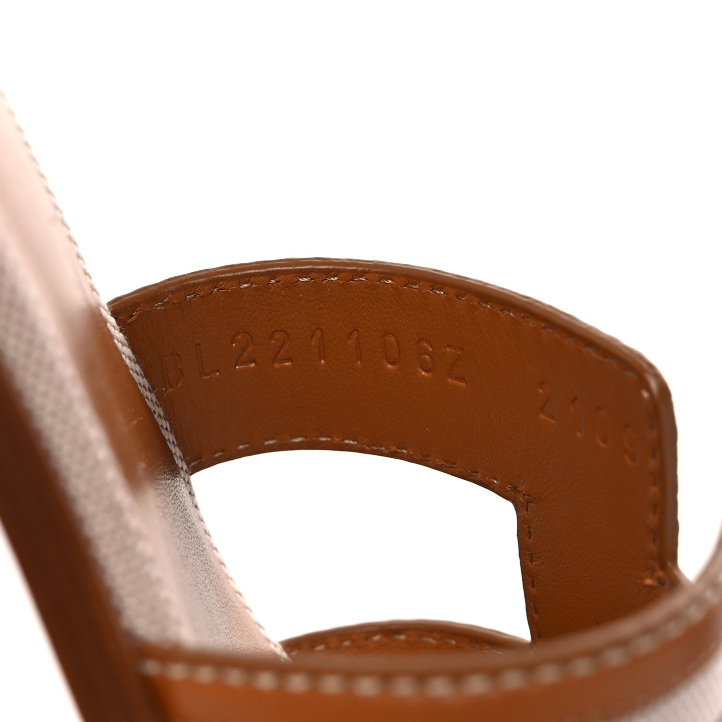 Calfskin Canvas Oran Sandals 36.5 Noisette Beige Dore