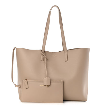 Saint Laurent Calfskin Large Shopping Tote Dark Beige 1 of 10