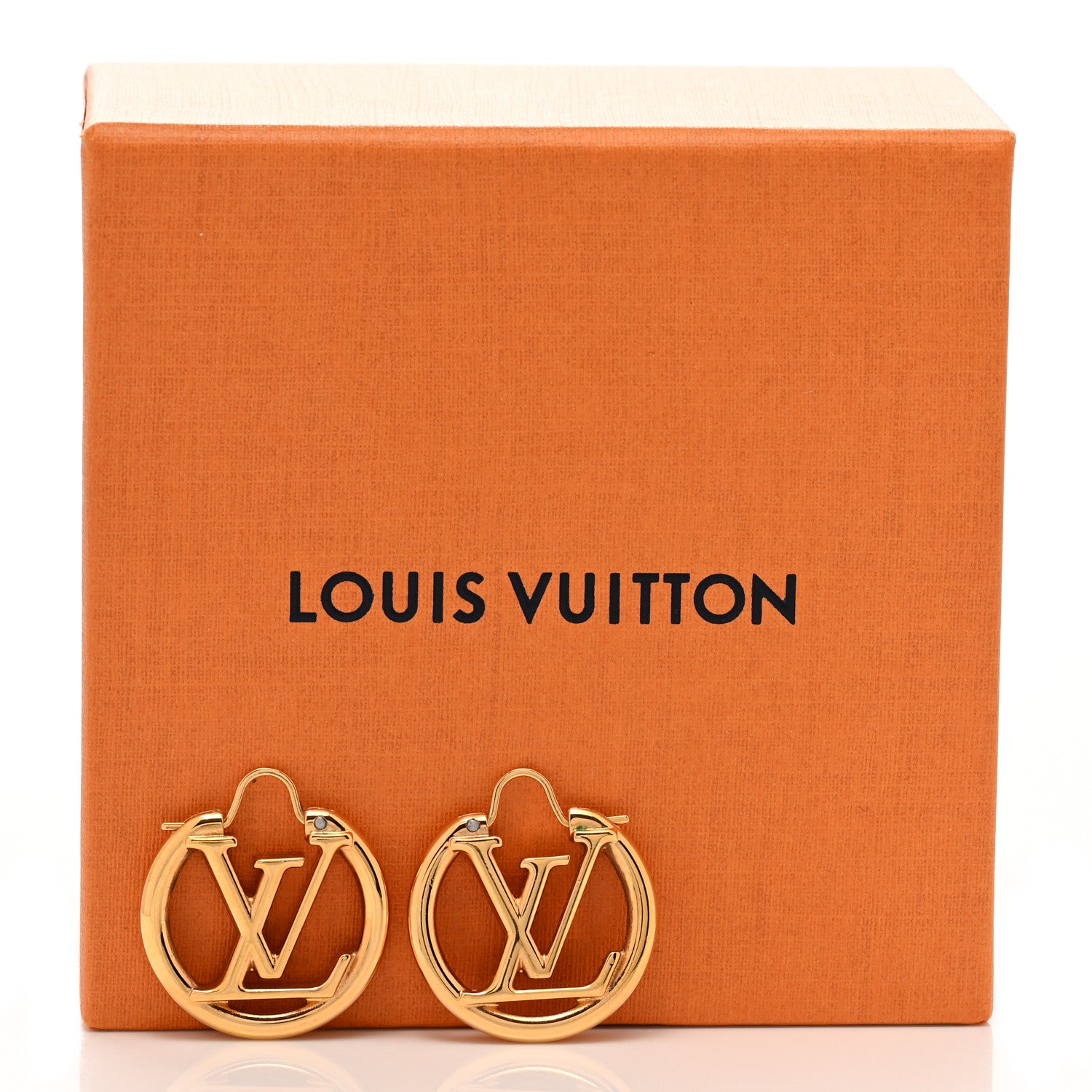 Louis Vuitton Metal Small Louise Hoop Earrings Gold 5 of 5