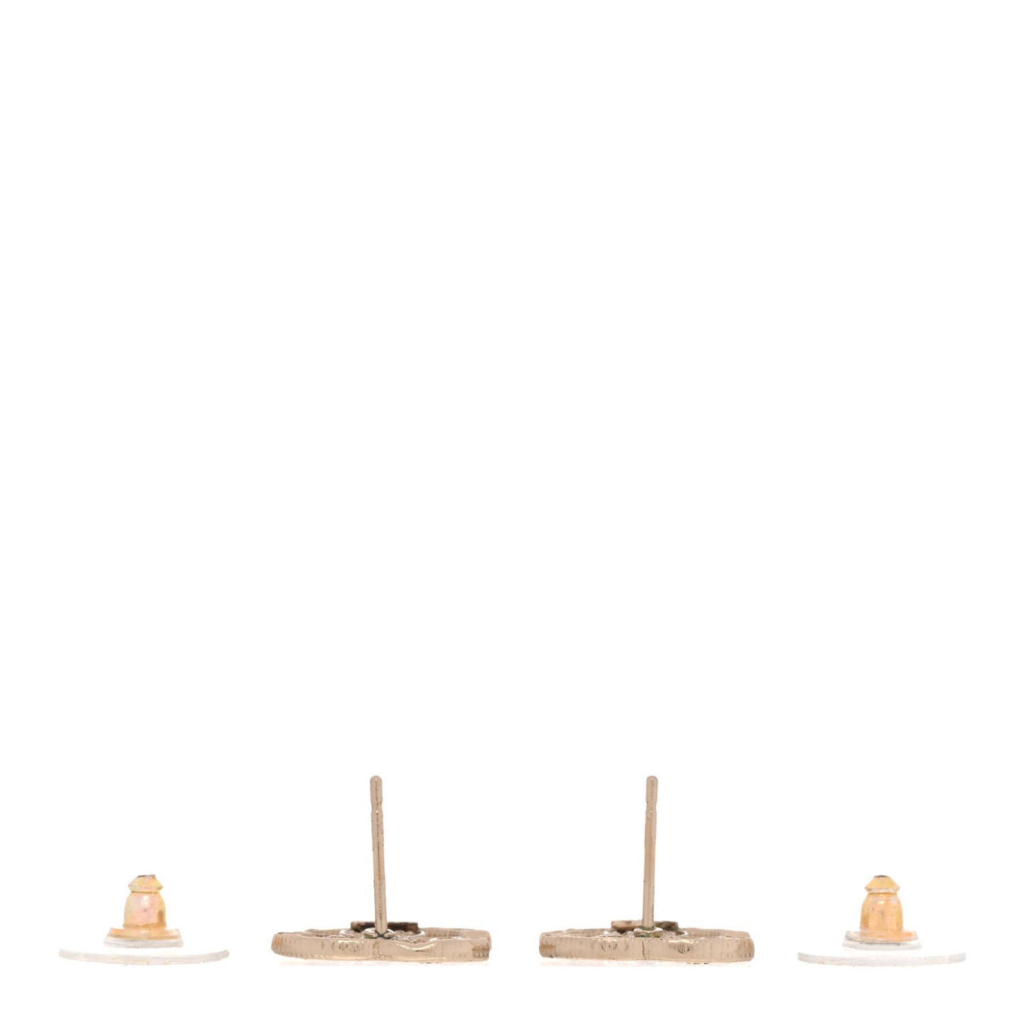 Tweed Effect CC Earrings Gold