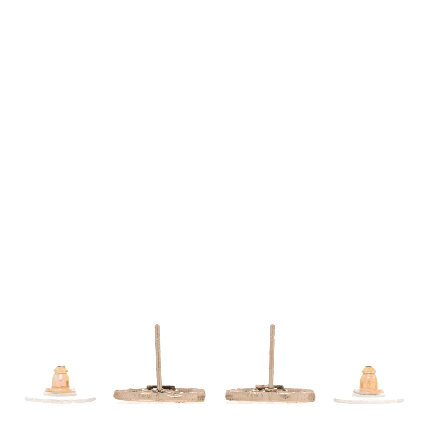 Chanel Tweed Effect CC Earrings Gold 3 of 4