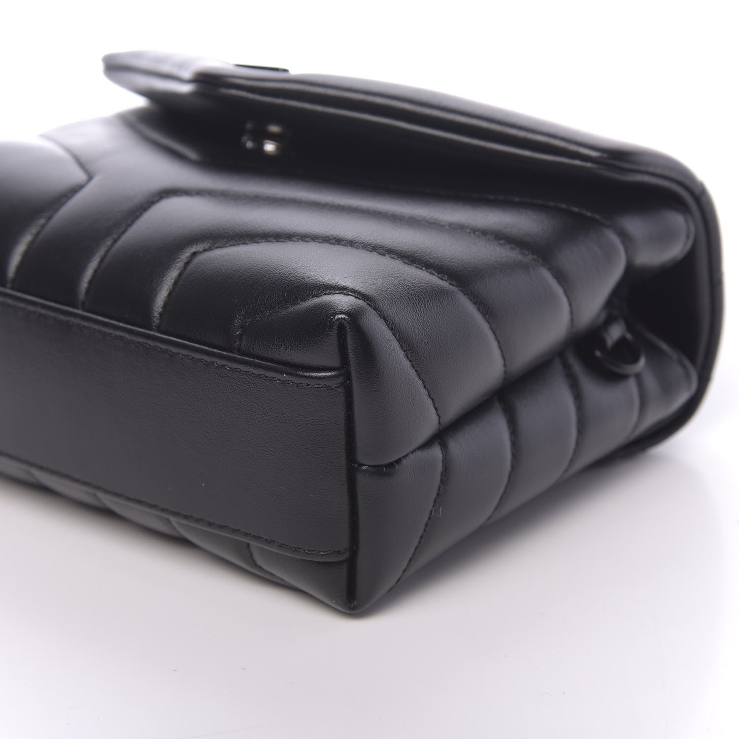 Saint Laurent Calfskin Y Quilted Monogram Toy Loulou Crossbody Bag Black 8 of 10