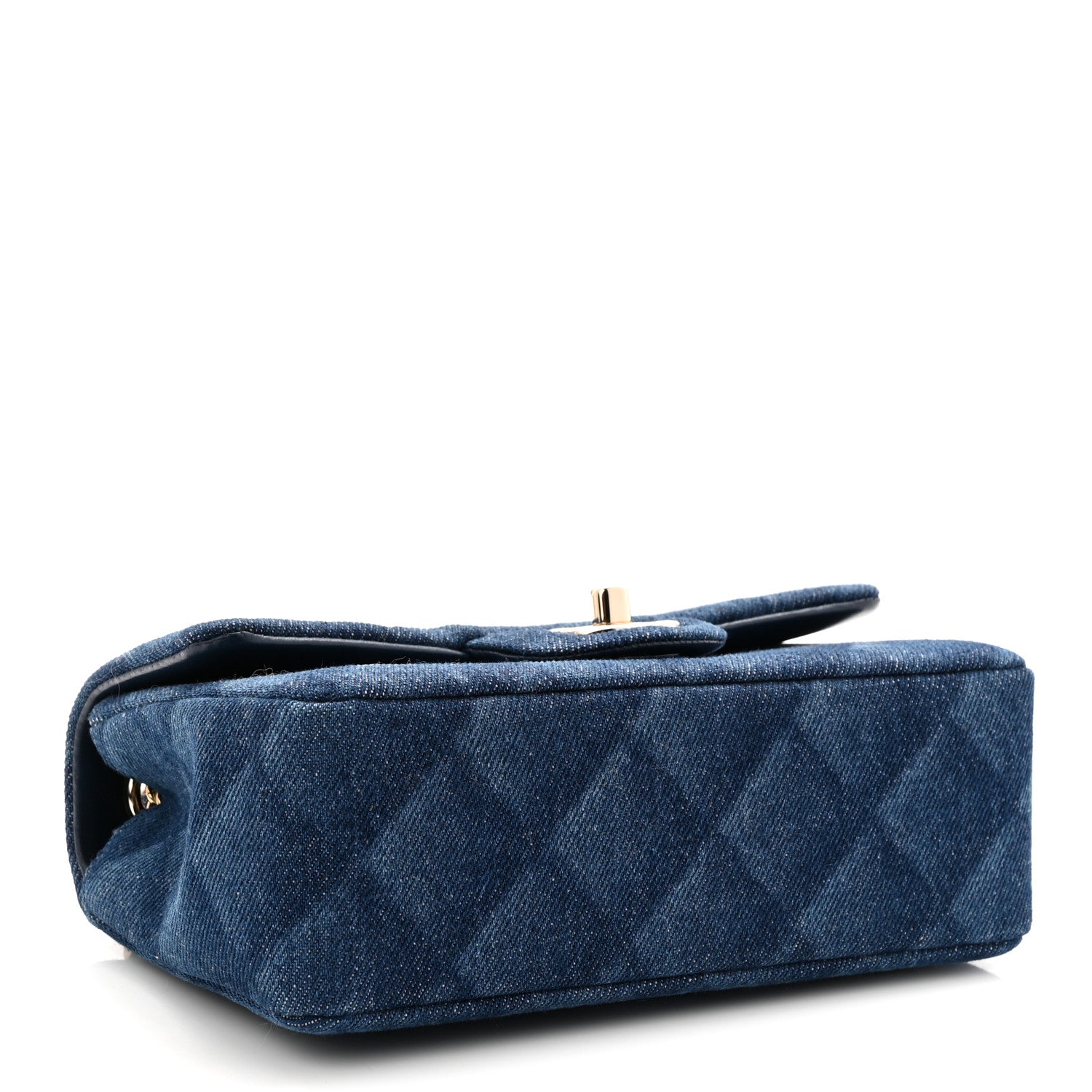 Chanel Printed Denim Quilted Mini Rectangular Flap Dark Blue 4 of 11