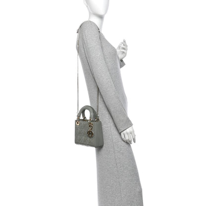 Christian Dior Patent Cannage Mini Lady Dior Grey Stone 2 of 10