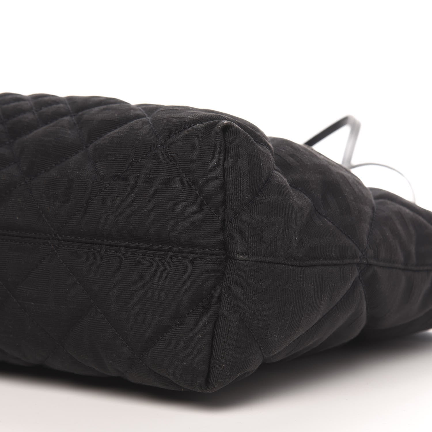 Fendi Canvas Quilted FF Roll Tote Black 9 of 9