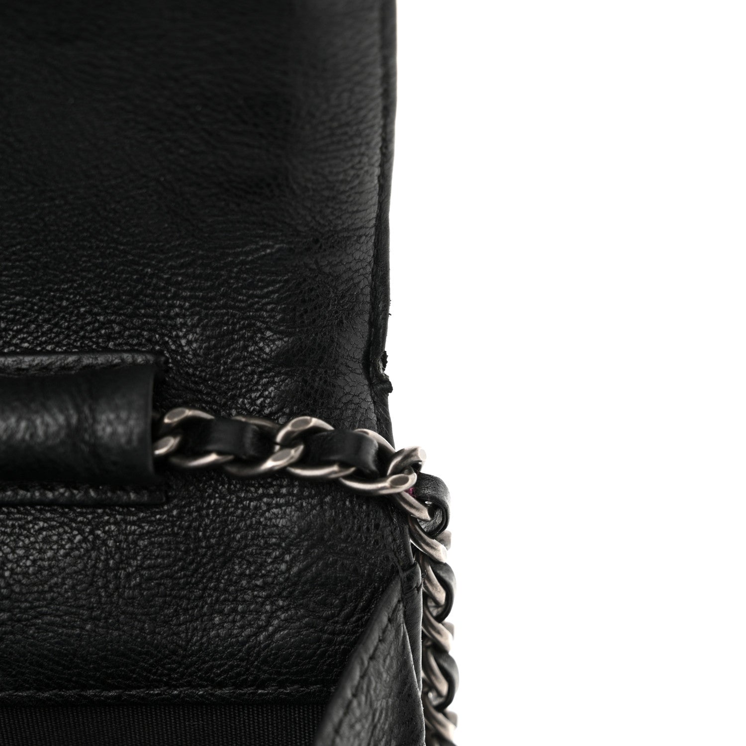 Chanel Calfskin Quilted Chain Around Boy Wallet On Chain WOC Black 13 of 14
