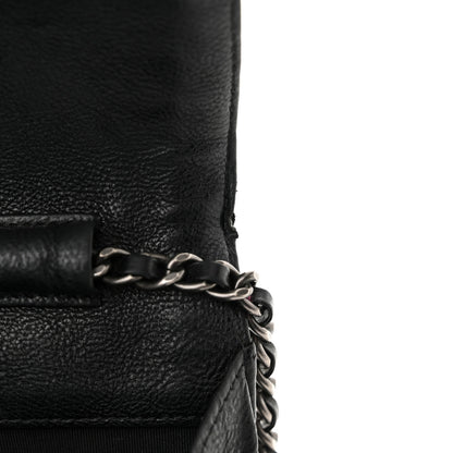 Chanel Calfskin Quilted Chain Around Boy Wallet On Chain WOC Black 13 of 14