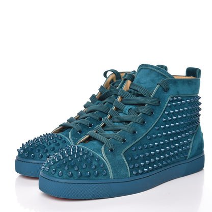 Christian Louboutin CHRISTIAN LOUBOUTIN Veau Velours Mens Louis Orlato Flat Spikes Sneakers 43.5 Amazonia 3 of 13