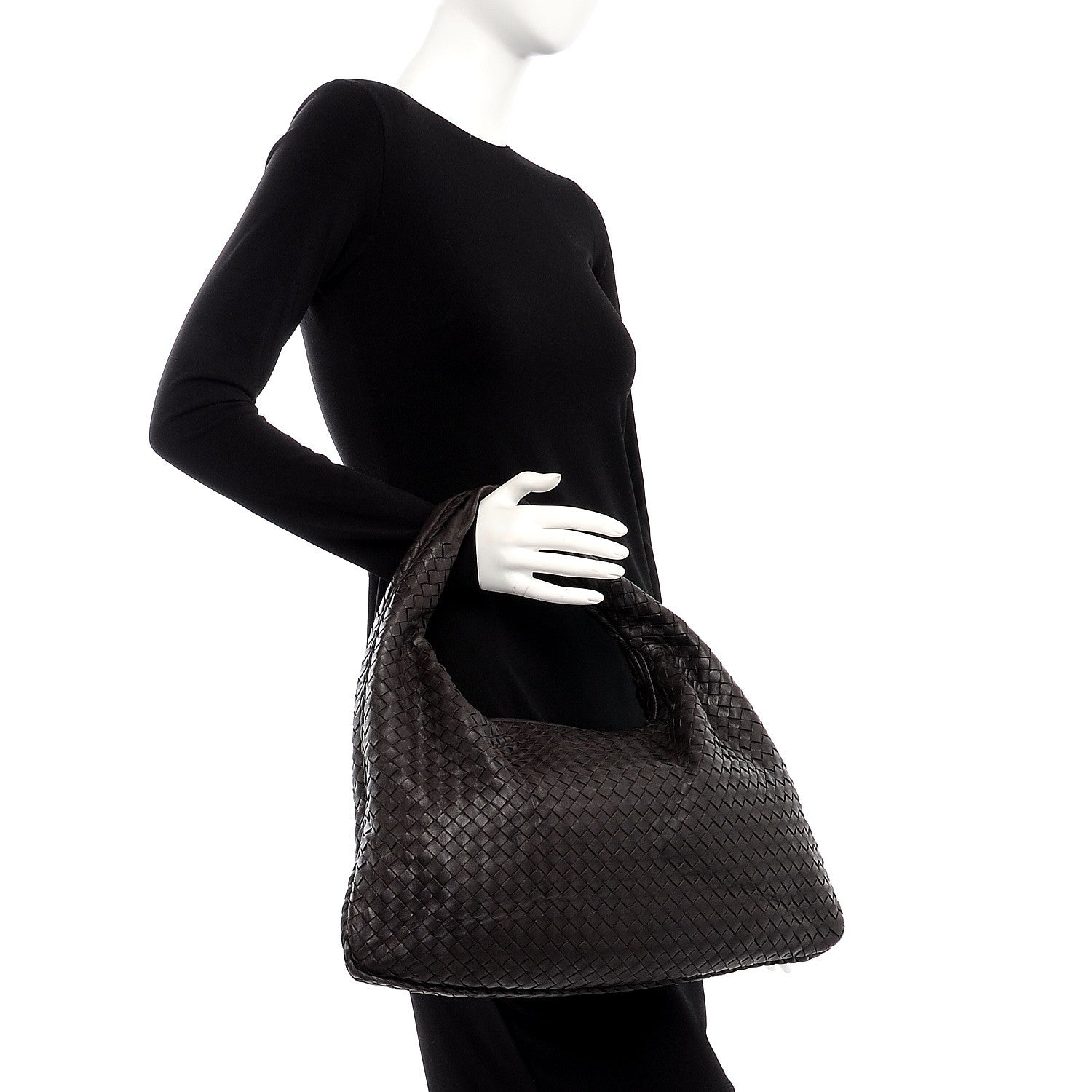 Bottega Veneta Nappa Intrecciato Large Veneta Hobo Ebano 2 of 12
