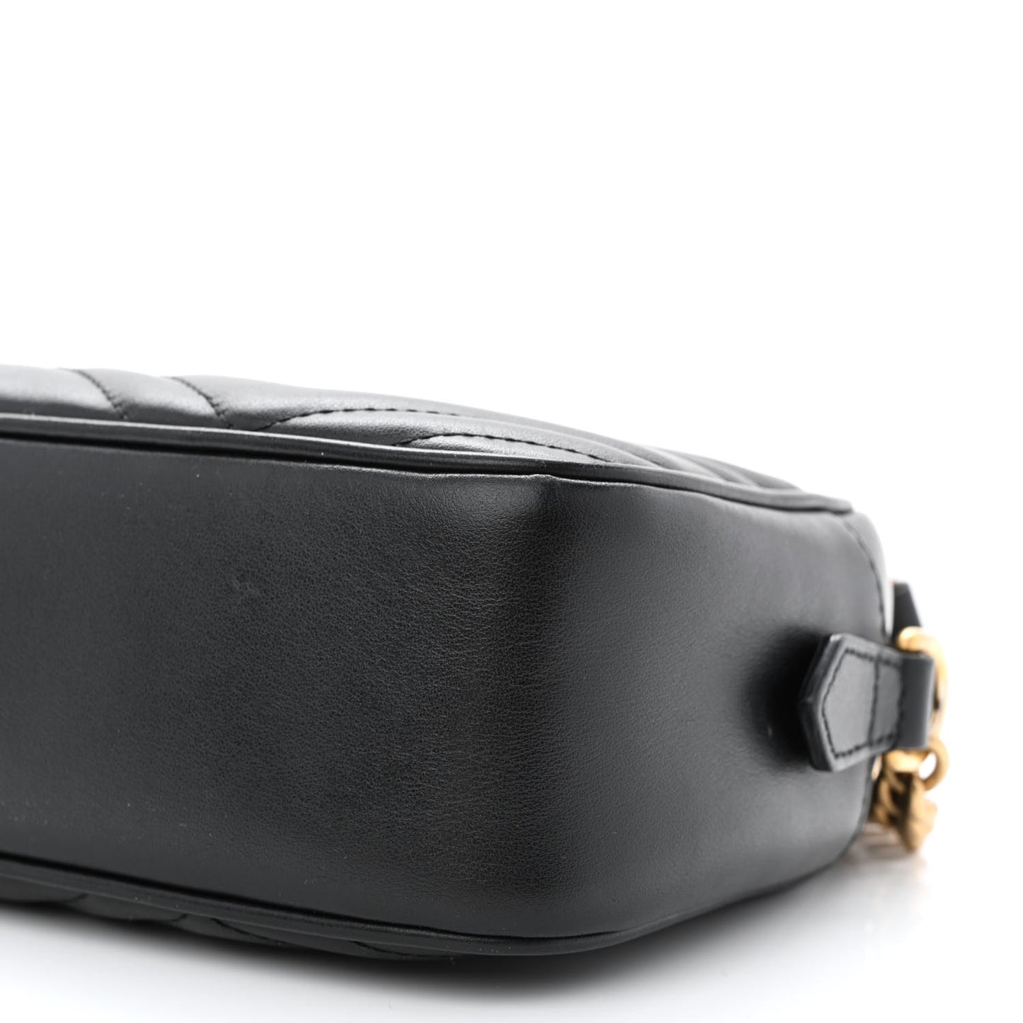 Calfskin Matelasse Small GG Marmont Chain Shoulder Bag Black