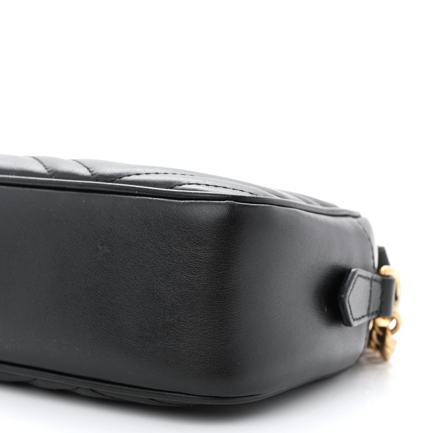 Gucci Calfskin Matelasse Small GG Marmont Chain Shoulder Bag Black 10 of 10