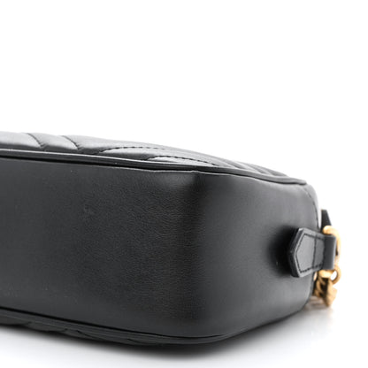 Gucci Calfskin Matelasse Small GG Marmont Chain Shoulder Bag Black 10 of 10