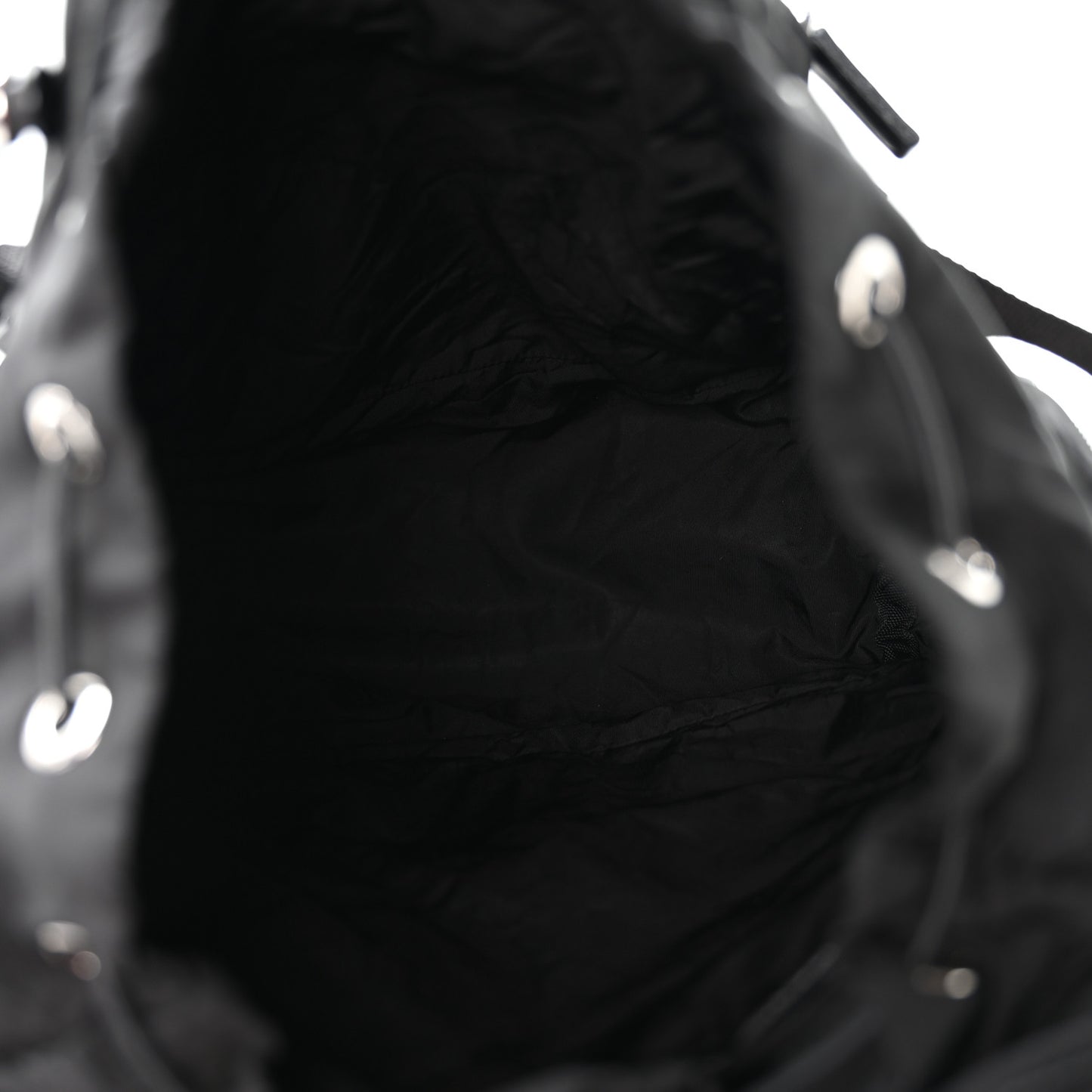Re-Nylon Saffiano Logo Double Buckle Backpack Black