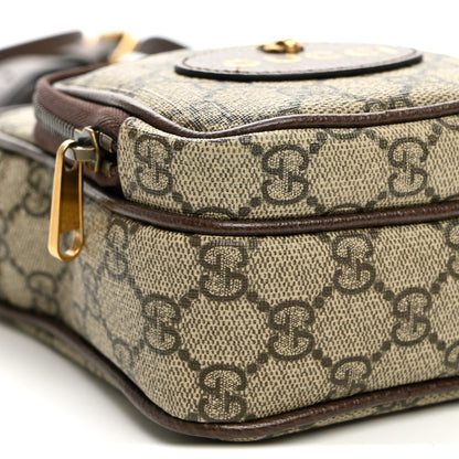 Gucci GG Supreme Monogram Mini Neo Vintage Double Zip Messenger Bag Beige New Acero Crop 10 of 13