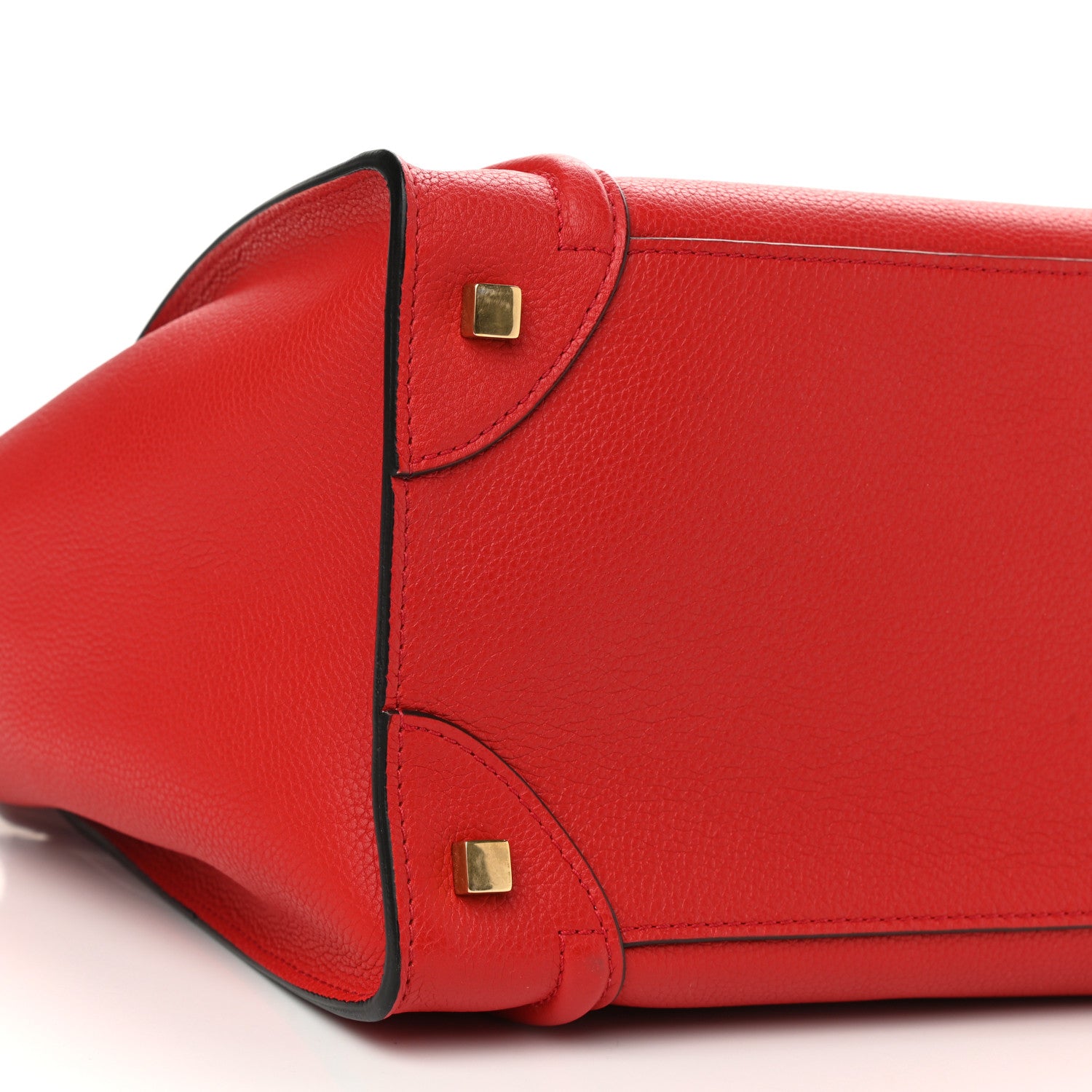 Celine Drummed Calfskin Mini Luggage Coquelicot 8 of 9