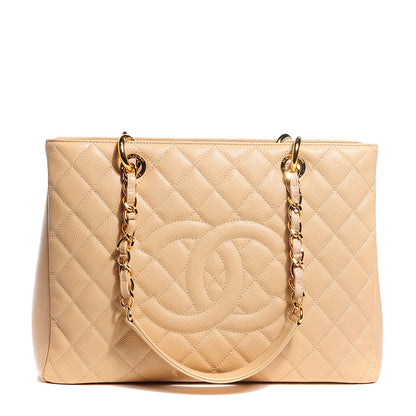 Chanel Caviar Quilted Grand Shopping Tote GST Beige Clair 1 of 7
