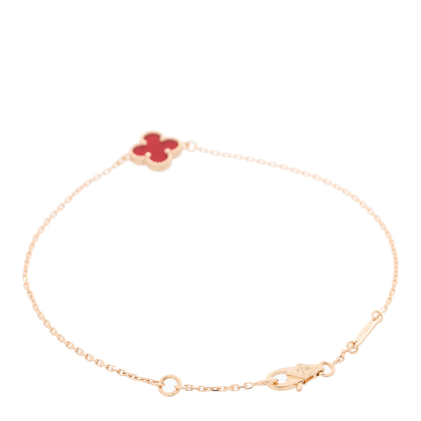 18K Rose Gold Carnelian Sweet Alhambra Bracelet