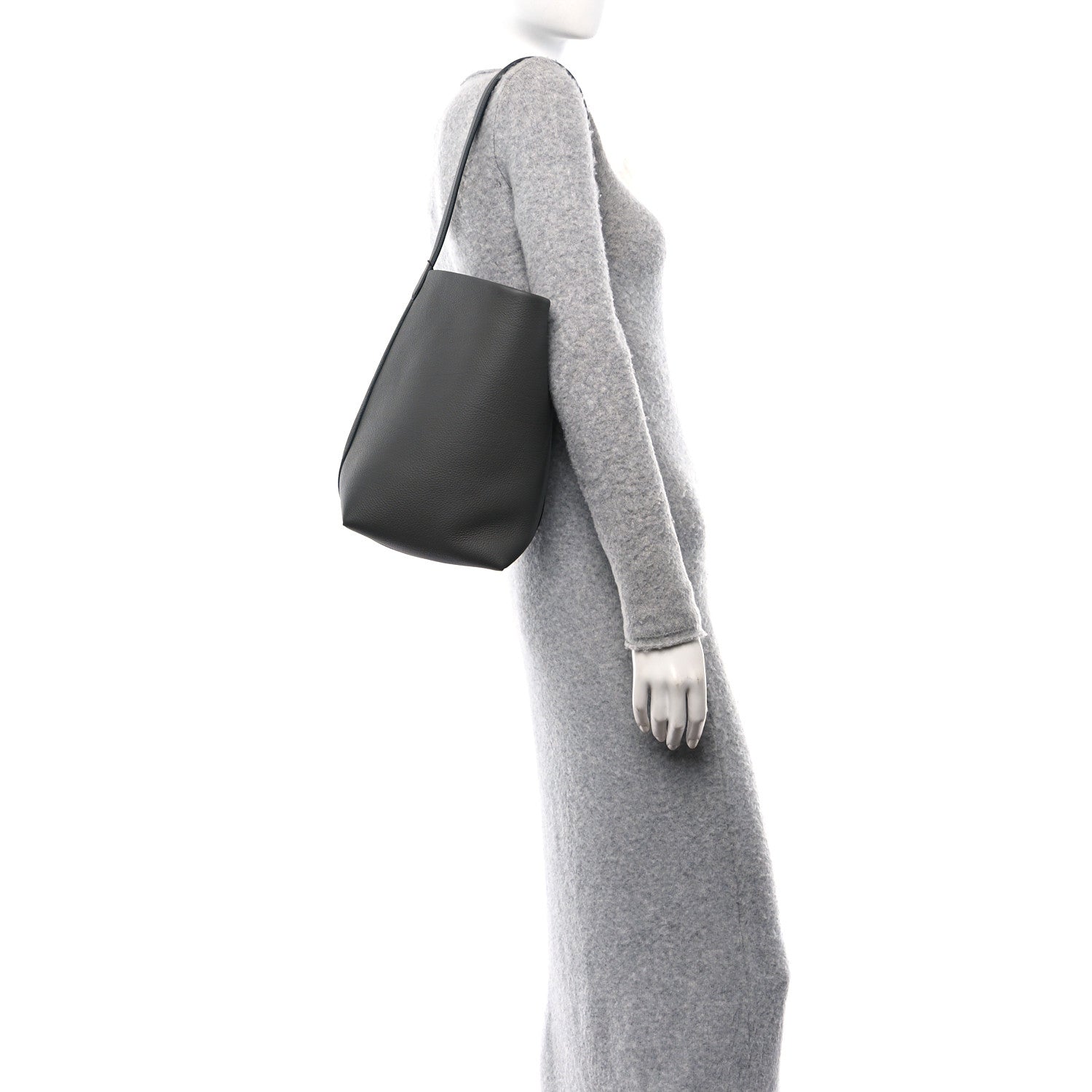 The Row Grained Calfskin Medium N/S Park Tote Timouse Grey 2 of 10