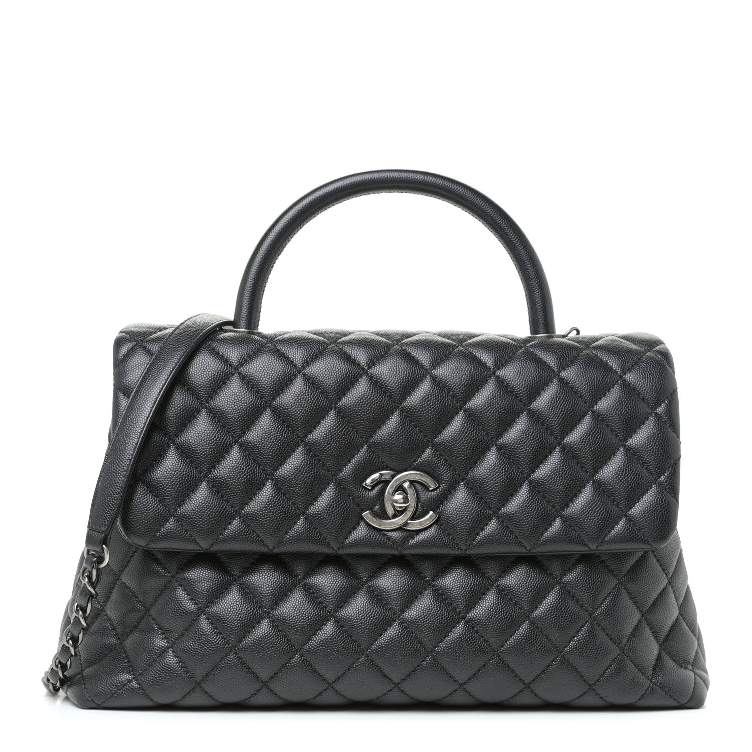 Chanel Caviar Quilted Medium Coco Handle Flap Black 2 of 18