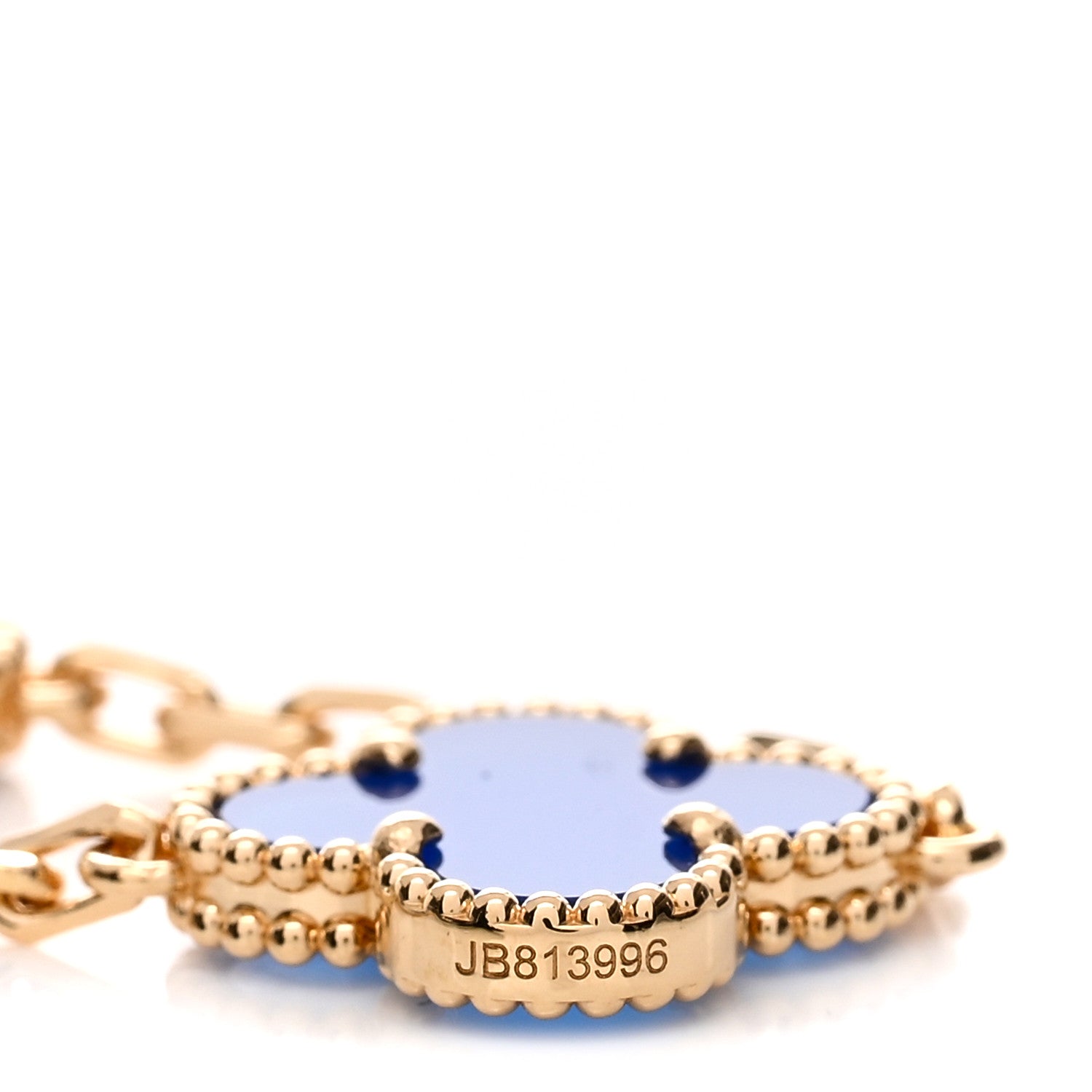 Van Cleef & Arpels 18K Yellow Gold Blue Agate 5 Motifs Vintage Alhambra Bracelet 3 of 4