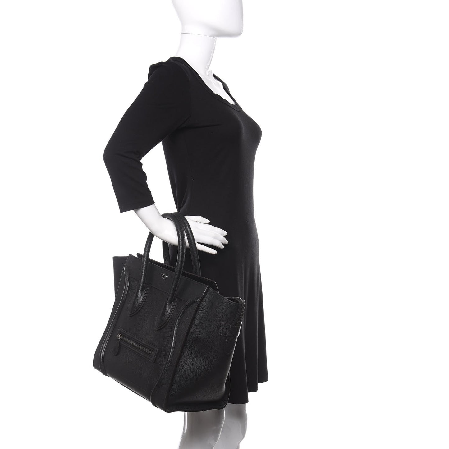 Drummed Calfskin Mini Luggage Black
